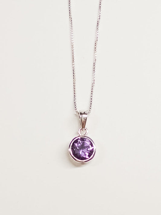 Gem simple drop sterling necklace -not adjustable length