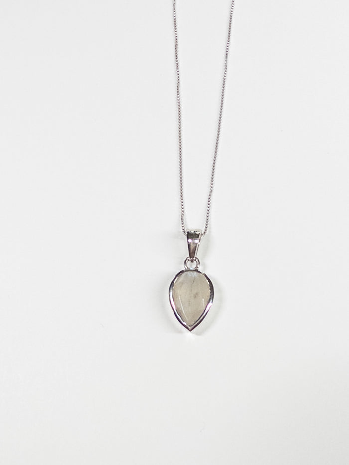 Gem simple drop sterling necklace -not adjustable length