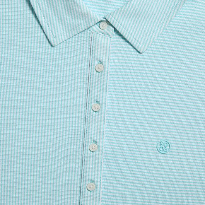 G/FORE Stripe S/L Polo - Teal/White