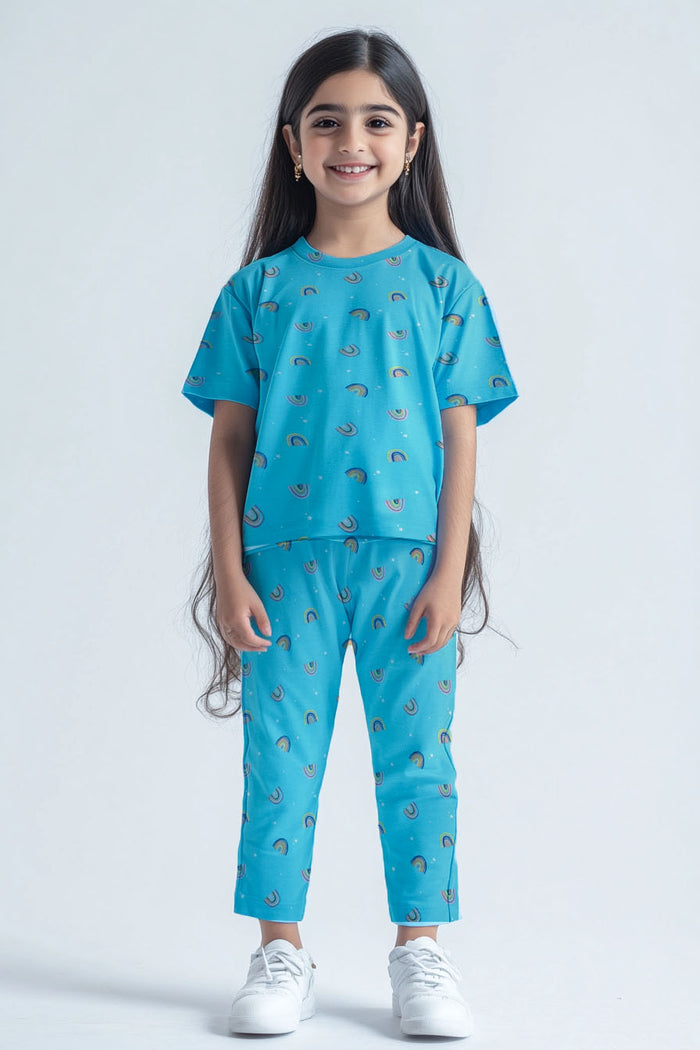 Girls T-shirt and Trouser (Rainbow Printed) - Hinz Clothing