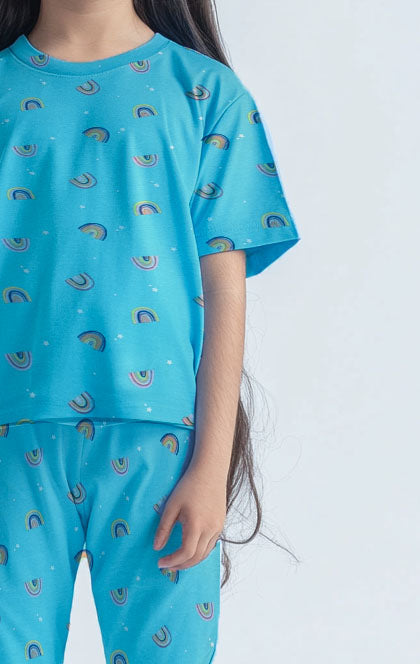 Girls T-shirt and Trouser (Rainbow Printed) - Hinz Clothing