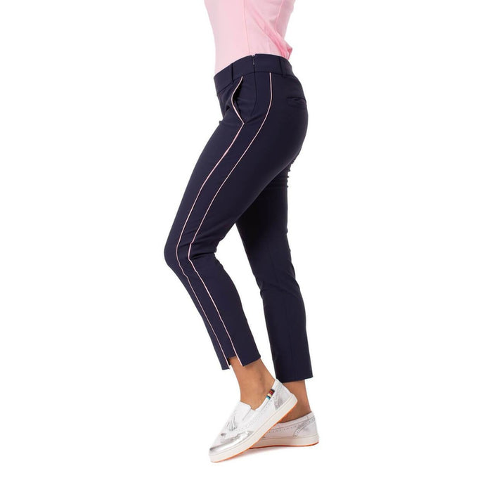 Golftini Ankle Pants - Navy/Pink Stripe