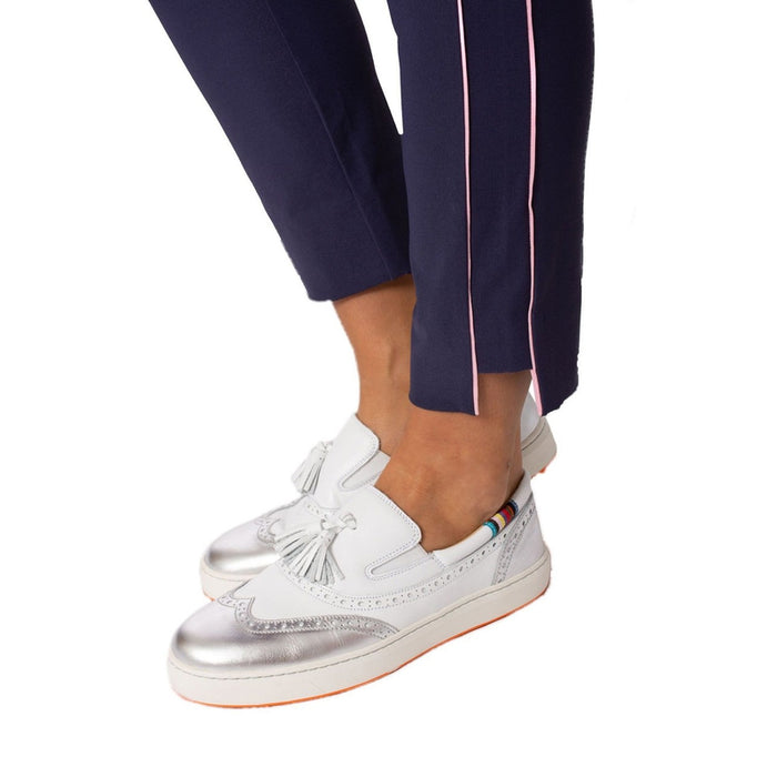 Golftini Ankle Pants - Navy/Pink Stripe