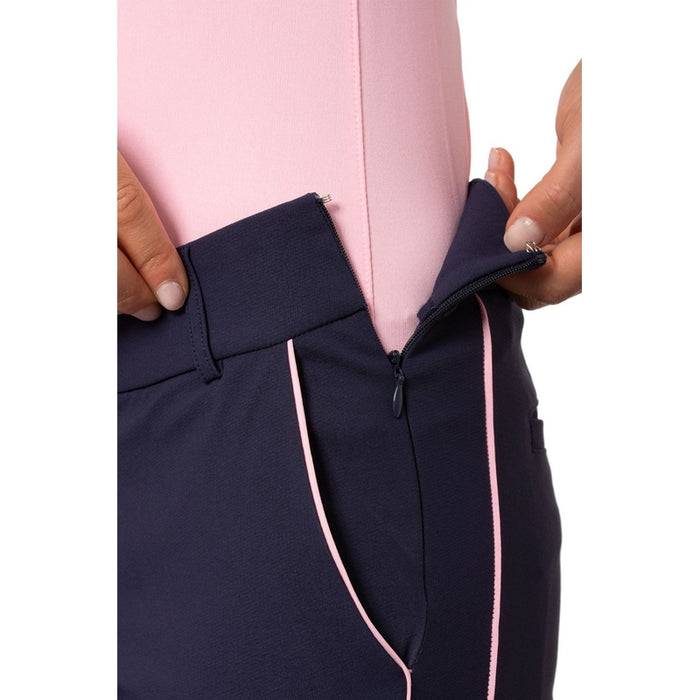 Golftini Ankle Pants - Navy/Pink Stripe