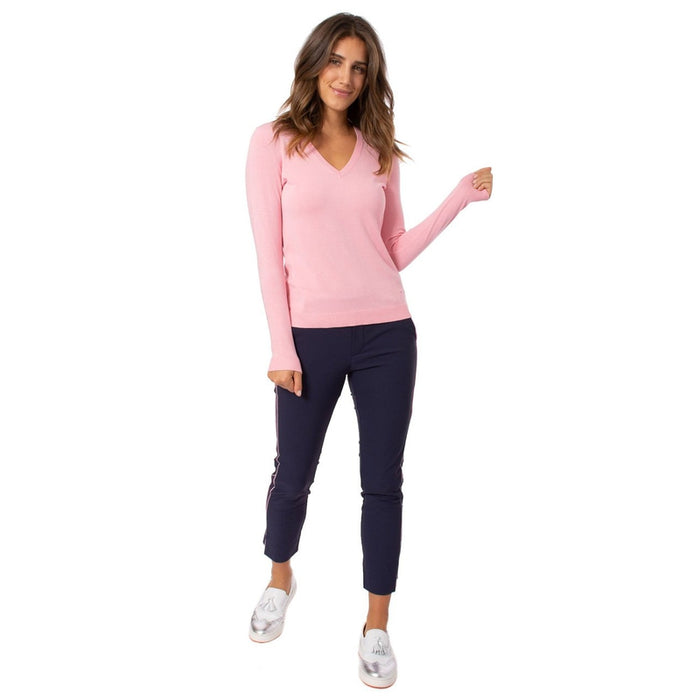 Golftini Ankle Pants - Navy/Pink Stripe