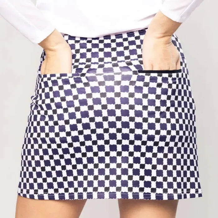 Golftini Grand Prix Pull-On Skort - Navy/White
