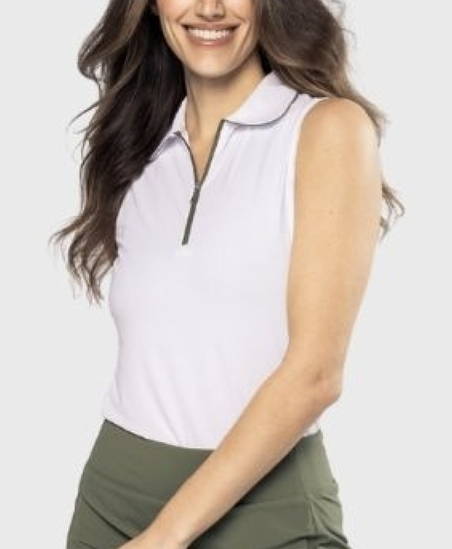 Golftini S/L Capri Polo - White/Olive