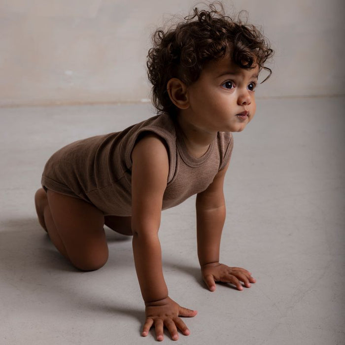 Gosling Baby Body - Merino Wool & Silk - Warm Driftwood