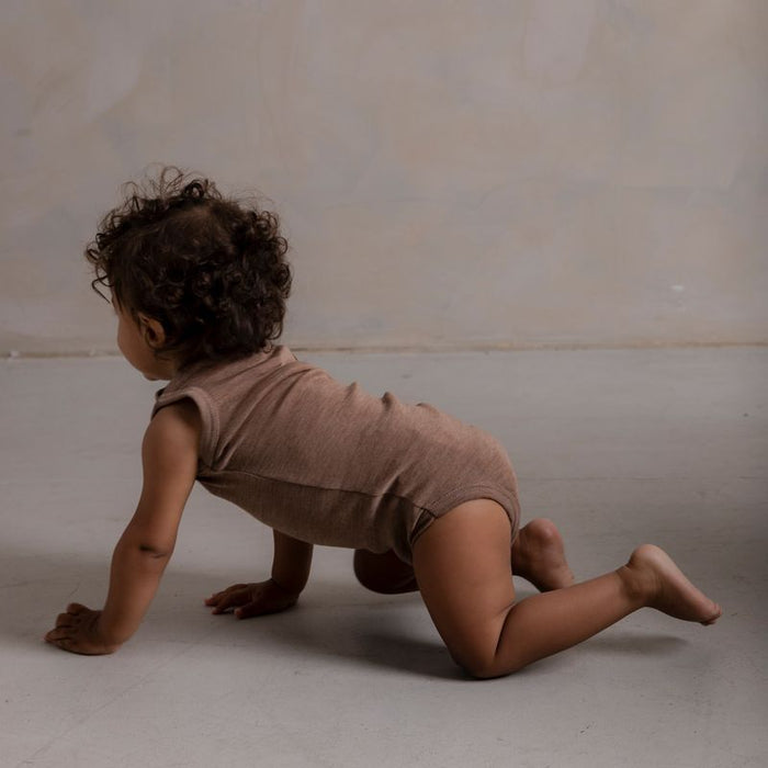 Gosling Baby Body - Merino Wool & Silk - Warm Driftwood