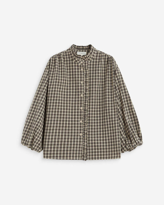 Grace & Mila blouse Adelie opstaande kraag met ruches