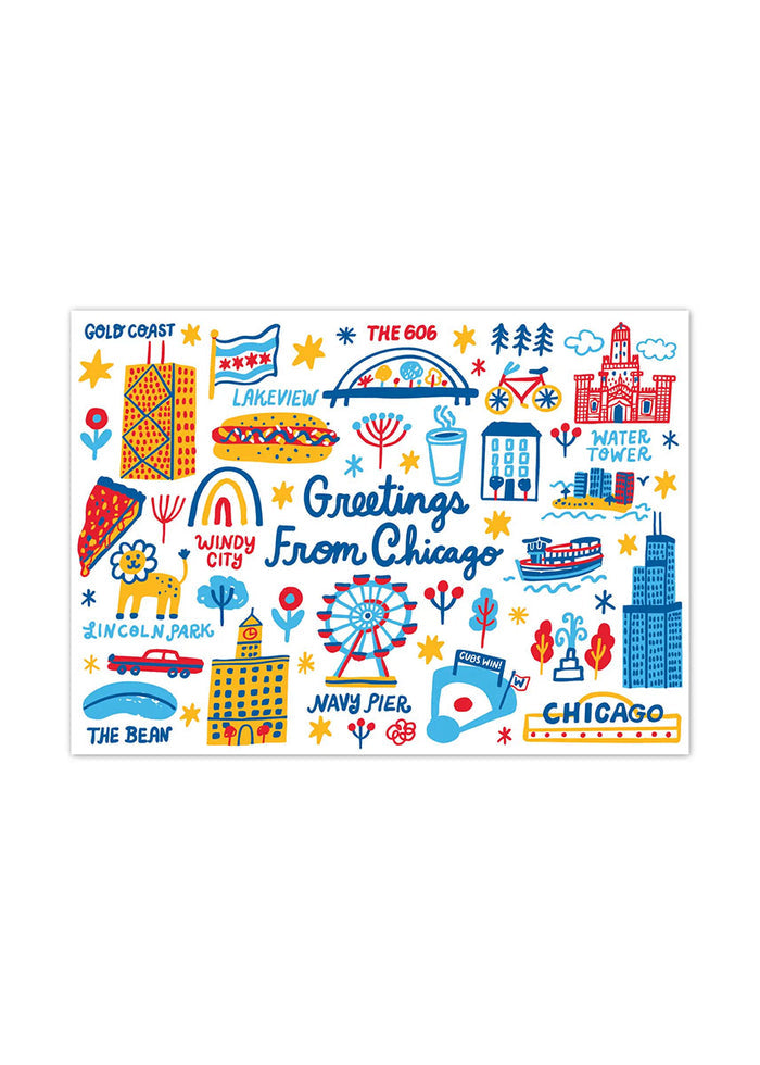 Greetings from Chicago Landmarks Postcard