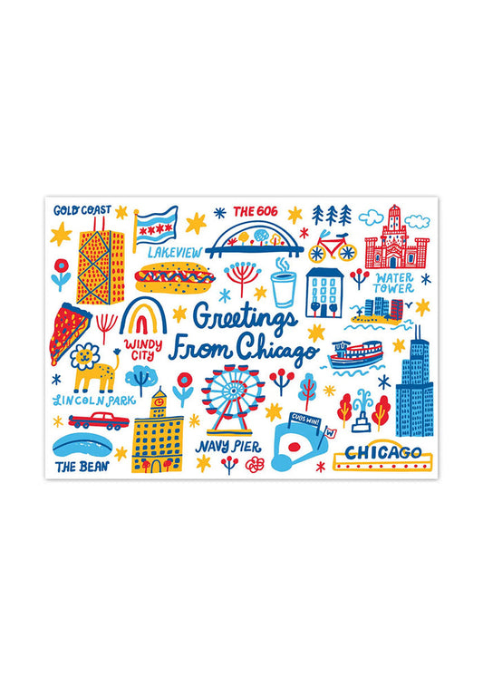 Greetings from Chicago Landmarks Postcard