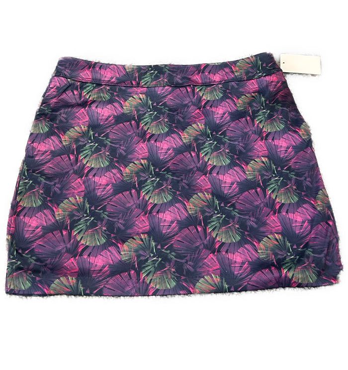 Greg Norman Hot Pink, Green & Navy Foliage Pull-On Skort Size M