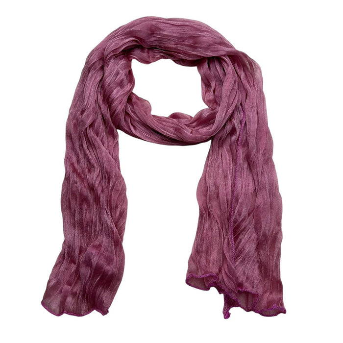 Grey fashion scarf draped loosely, showing its narrow profile and casual styling for shoppers comparing the accessory online.