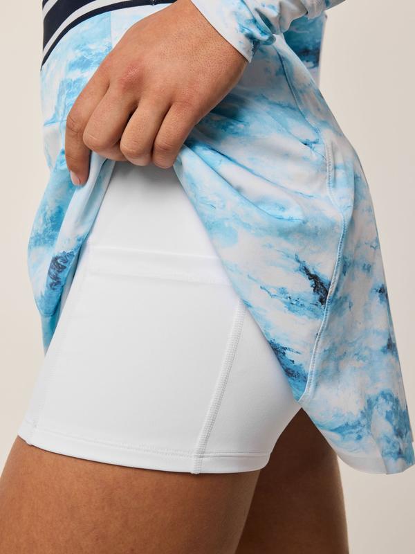 Greyson Painted Clouds Phoenix Flare Skort (15") - Heaven Blue/White