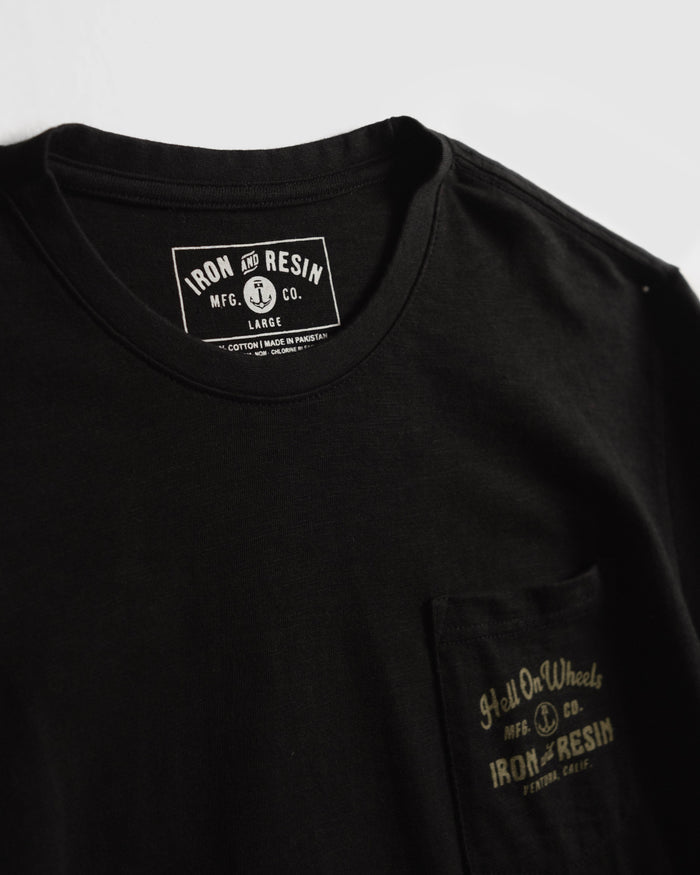 Hell On Wheels Pocket Tee - Iron & Resin