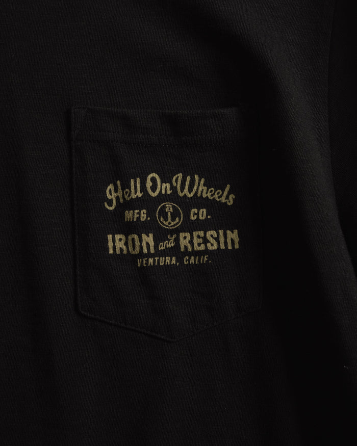 Hell On Wheels Pocket Tee - Iron & Resin