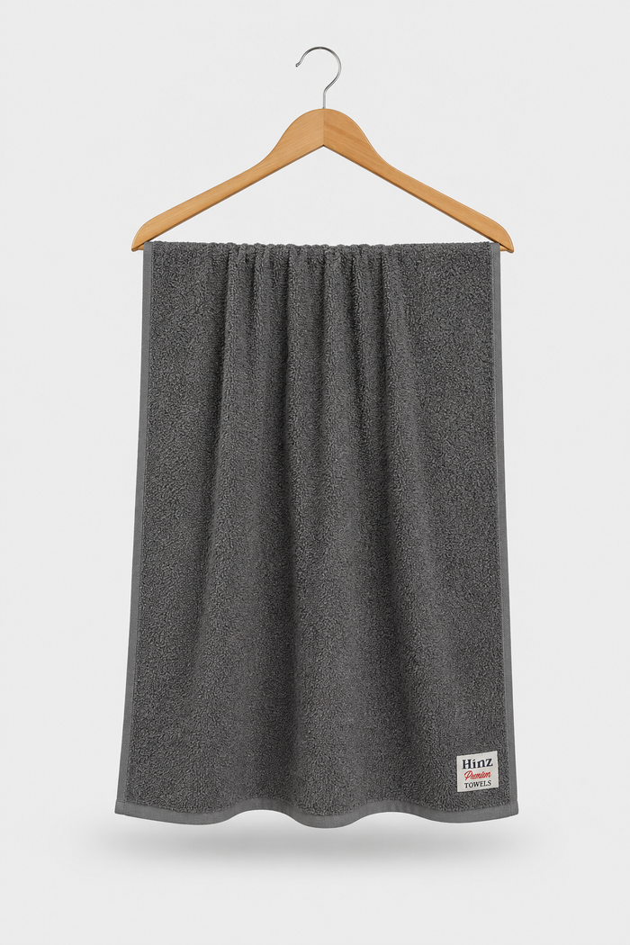 Hinz Premium Charcoal Grey 100% Combed Cotton Towel