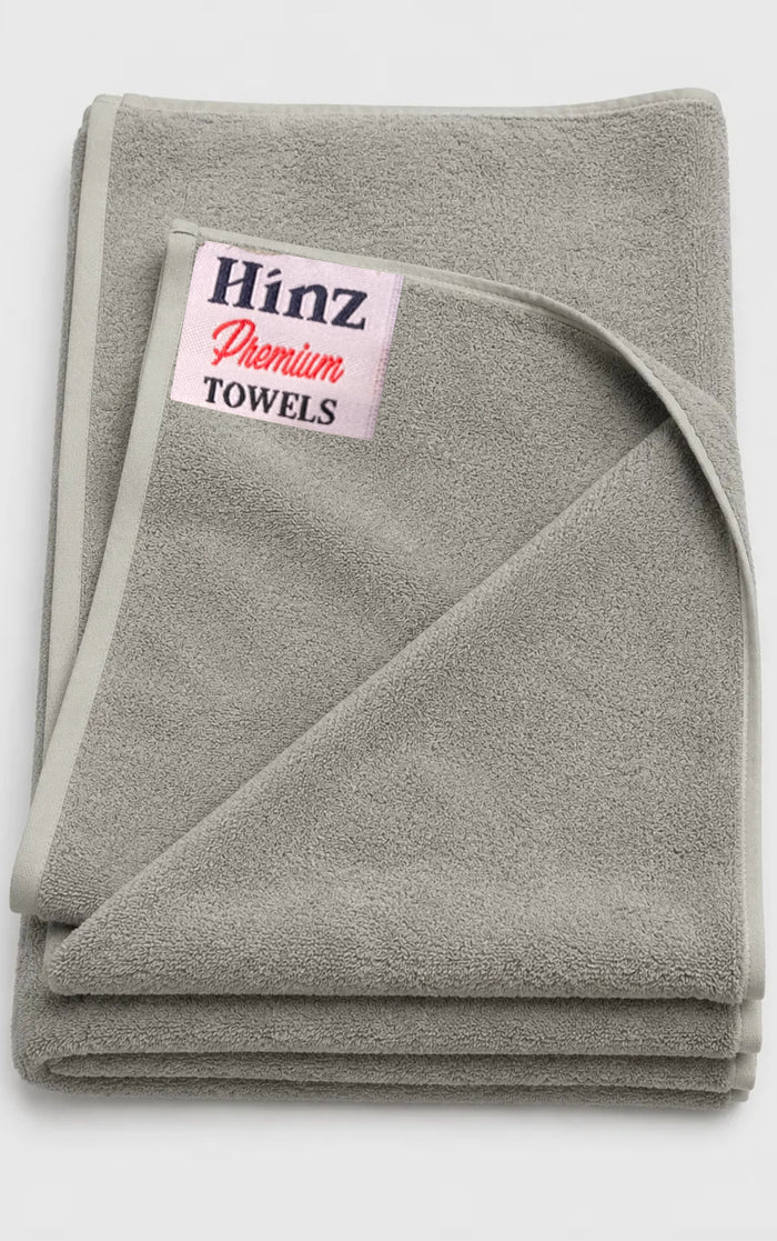 Hinz Premium Light Grey Bath Sheet | 100% Combed Cotton