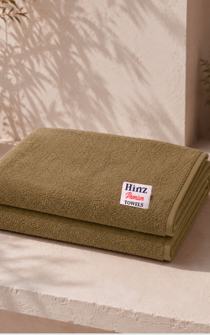 Hinz Premium Taupe Bath Sheet Towel – 100% Combed Cotton Waffle Texture