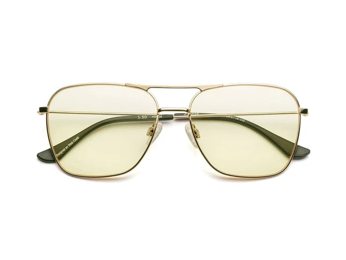 Hooper Reading Glasses - Polished Gold Yellow