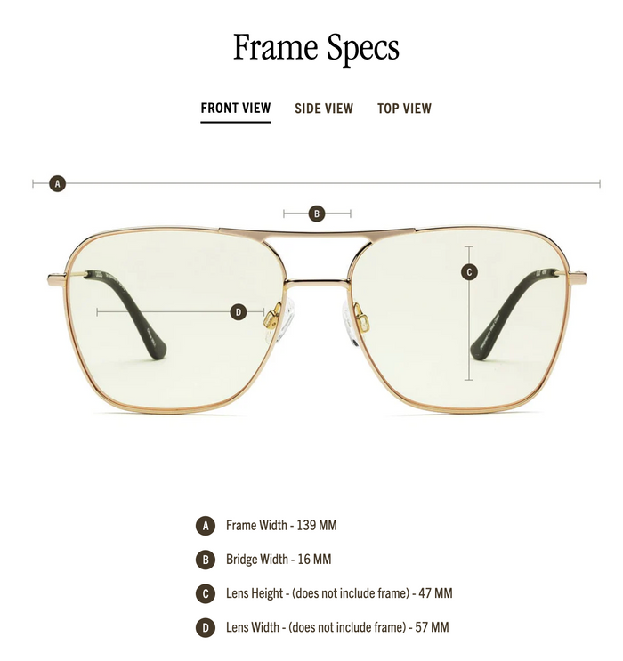 Hooper Reading Glasses - Polished Gold Yellow