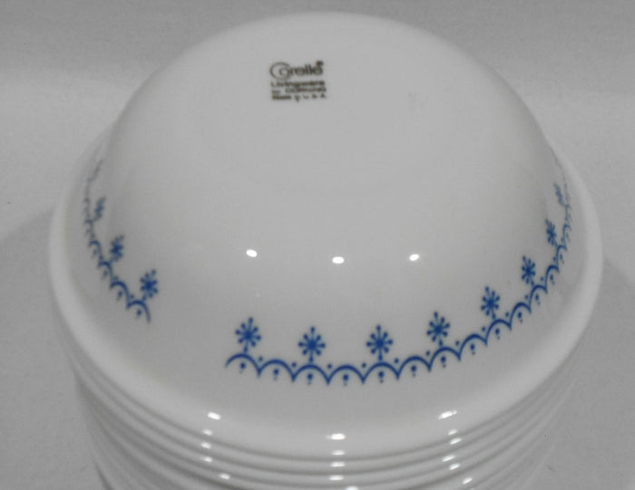 ❤️ HTF 1 CORELLE SNOWFLAKE BLUE 10-oz DESSERT BOWL 5 3/8" Sauce Fruit Garland