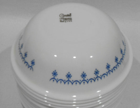 ❤️ HTF 1 CORELLE SNOWFLAKE BLUE 10-oz DESSERT BOWL 5 3/8" Sauce Fruit Garland
