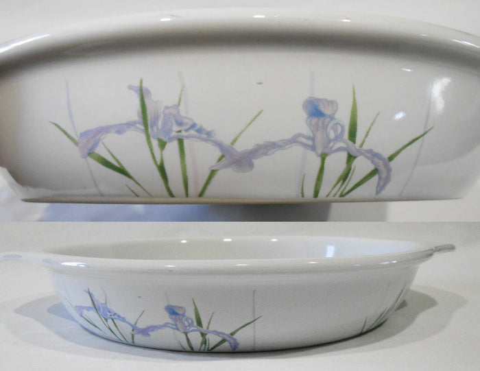 ❤️ HTF Corelle Coordinates SHADOW IRIS  9" PIE PLATE Stoneware Purple Floral