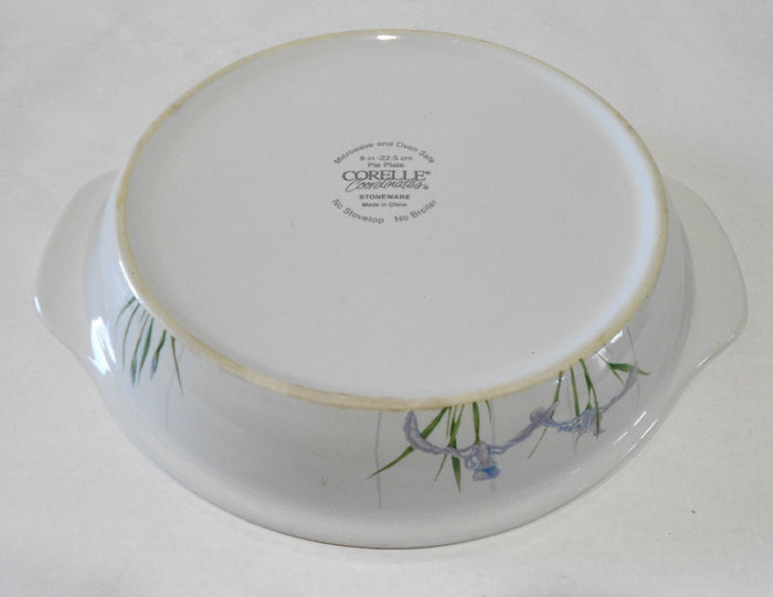 ❤️ HTF Corelle Coordinates SHADOW IRIS  9" PIE PLATE Stoneware Purple Floral