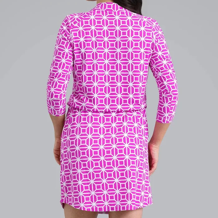 IBKUL Carolyn 3/4 Sleeve Dress - Hot Pink