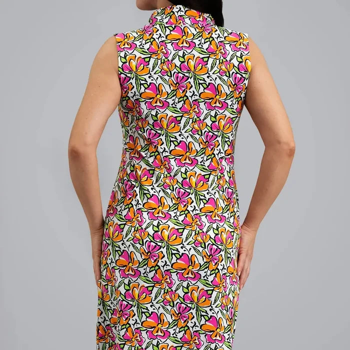 IBKUL Sonia S/L Dress - Hot Pink/Orange