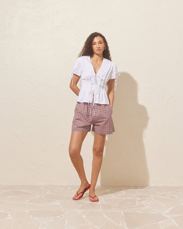 IDA SHORT BLUE RASPBERRY TARTAN