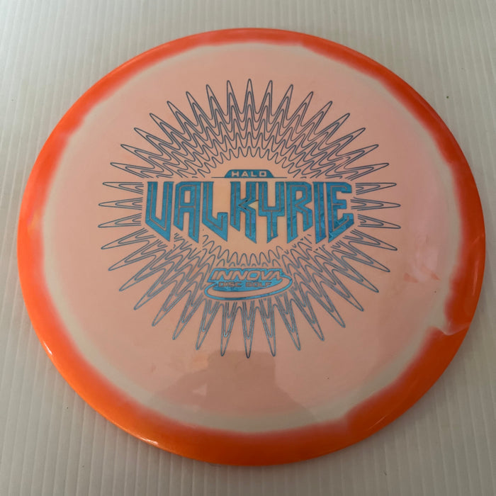 Yellowy Orange Halo/Light Blue Shatter Stamp/175g