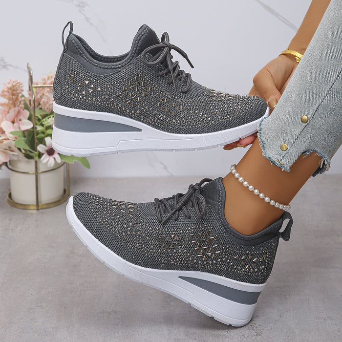 fashion wedge sneakers women low top elegant sporty look
