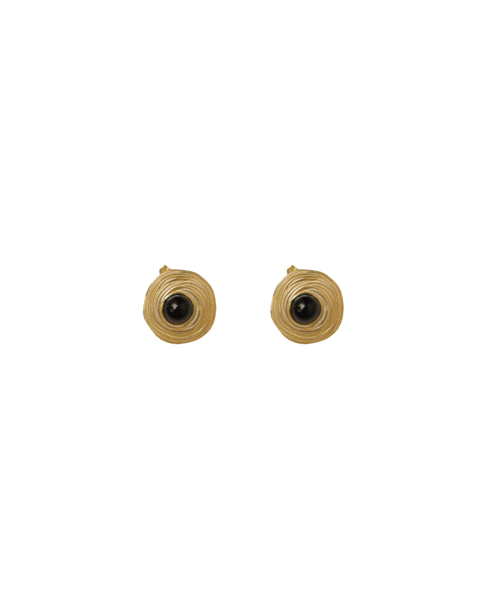 IRIS STUDS BLACK GOLD