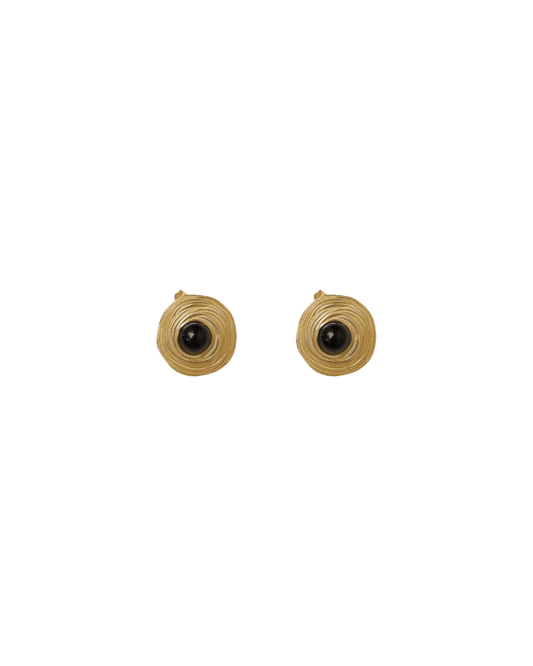 IRIS STUDS BLACK GOLD