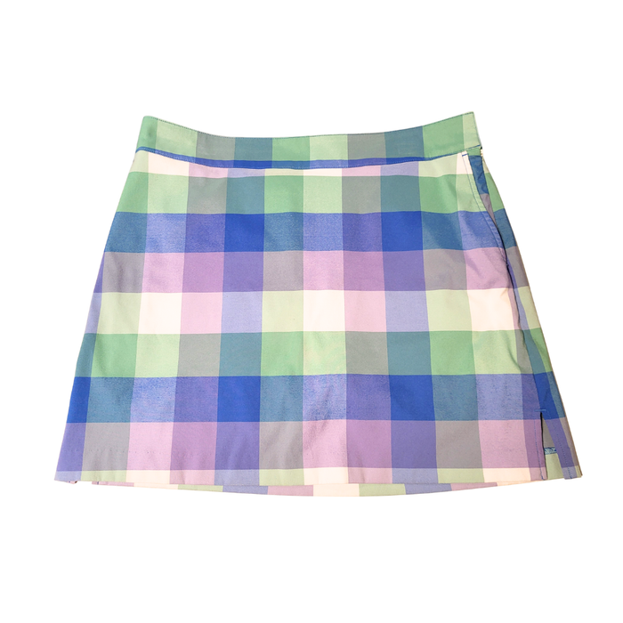 Izod Golf Blue Green Buffalo Check Skort Size 10