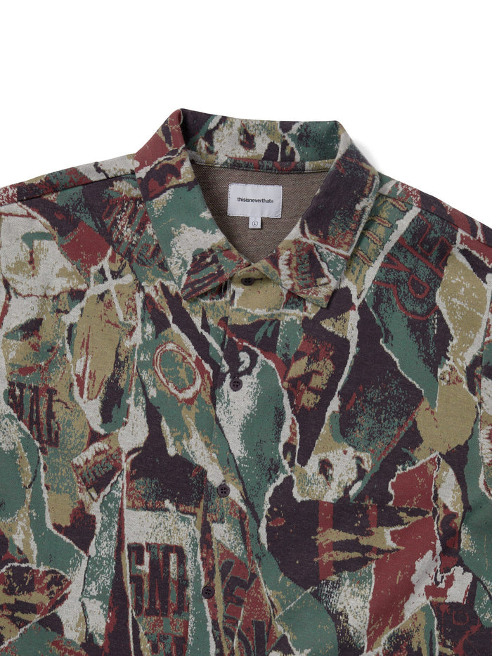 Jacquard Pattern Button Up Top