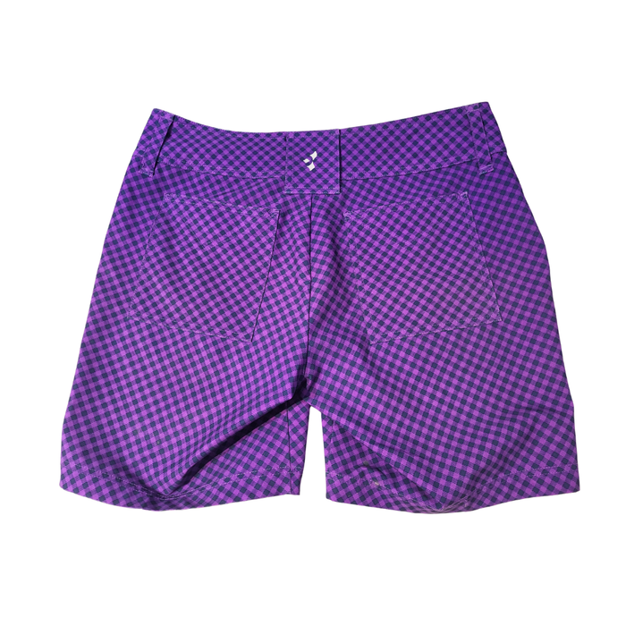 Jofit Purple & Navy Gingham Golf Shorts Size 6
