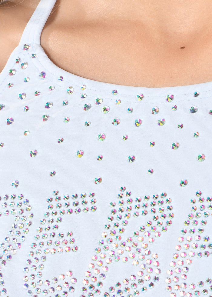 Kadie T-Back Sports Bra in Winter Sky