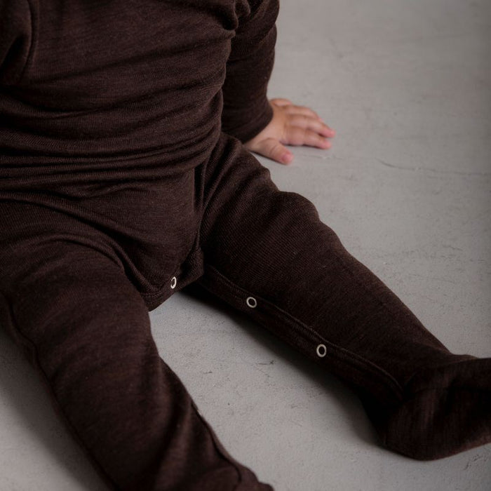 Kea Baby Pyjamas - Merino Wool & Silk - Cacao