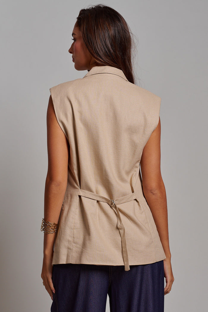 KHAKI TAILORED VEST