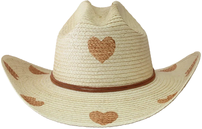 Kid's Cattleman Hat - Brown Hearts