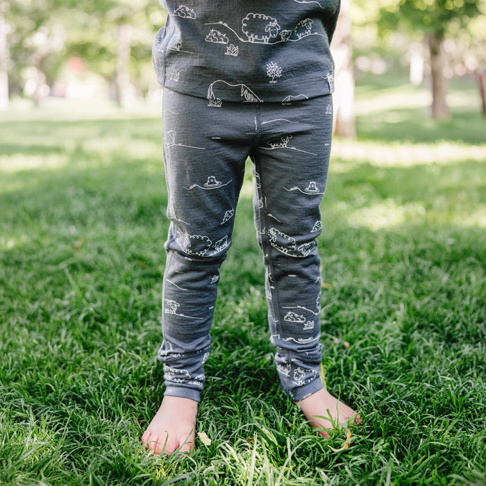 Kids Merino Wool Base Layer, Leggings, Farm