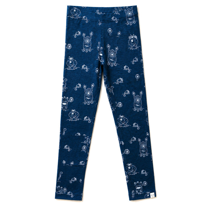 Kids Merino Wool Base Layer, Leggings, Monster