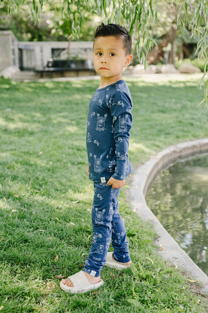 Kids Merino Wool Base Layer, Leggings, Monster