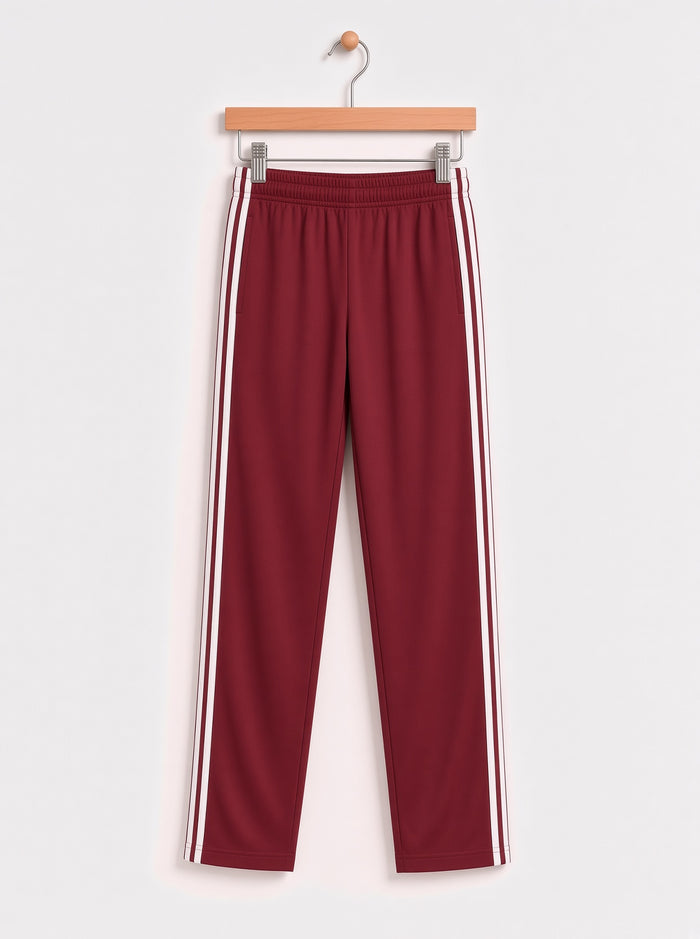Kids Single Jersey Cotton Side Stripe Trouser Maroon Regular Fit - Hinz Clothing
