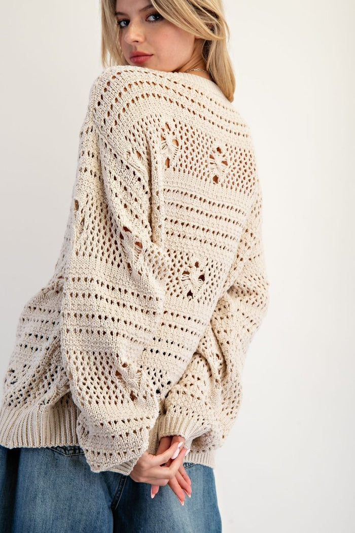 KIKI KNITTED SWEATER, NATURAL