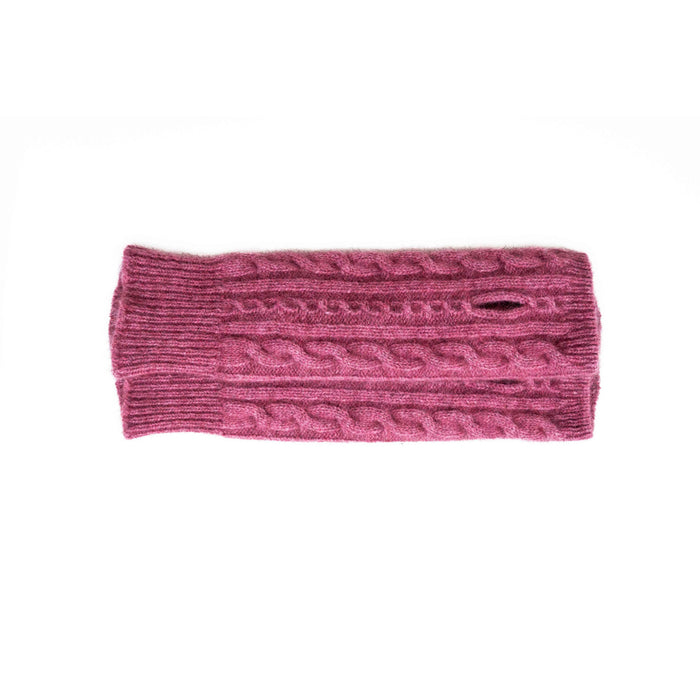 Koru Cabled Merino - Possum Glovelets (KO62)Rose